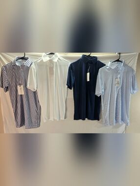 Lot of 4 Collars & Co Men's Size Medium Polo Dress Shirts NWT & NWOT